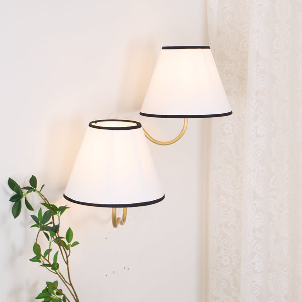 Evynor Vintage Industrial Brass Fabric Wall Lamp