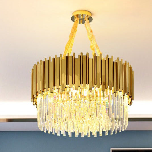 Zen Modern Gold Crystal Chandelier