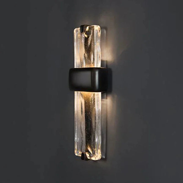 Textured Glass Wall Sconce | Black | CLGGP57B