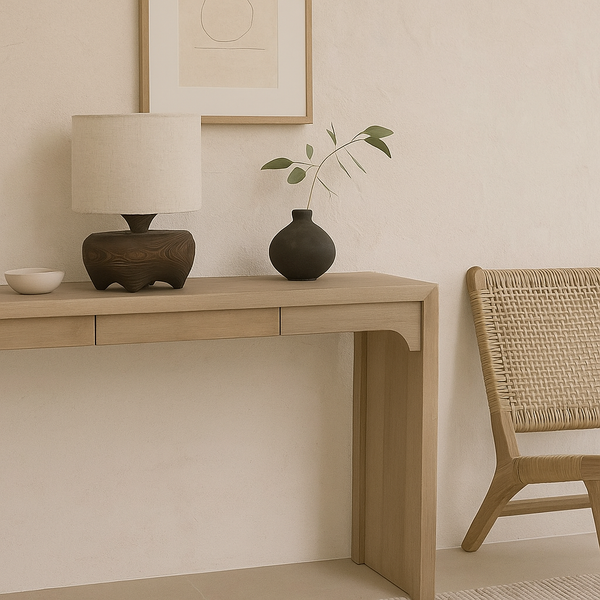 Carved Wood Table Lamp | CLJAN784