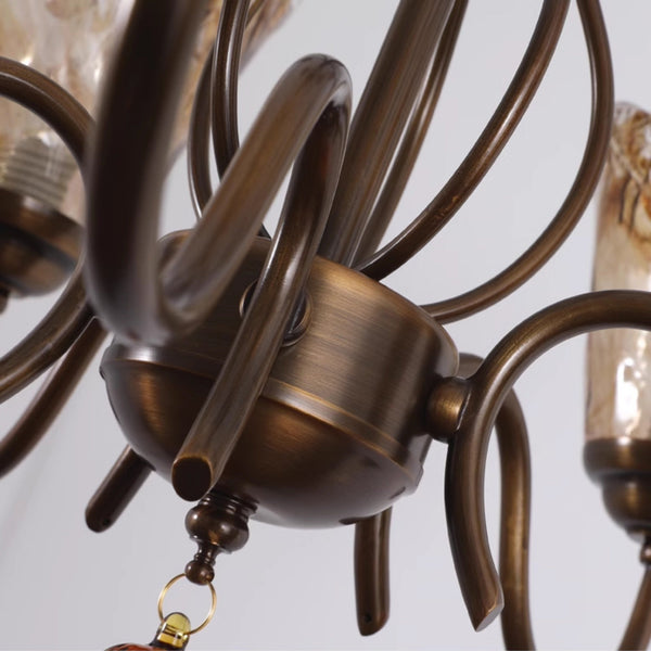 Evzorira Vintage Industrial Luxury Glass Crystal Chandelier