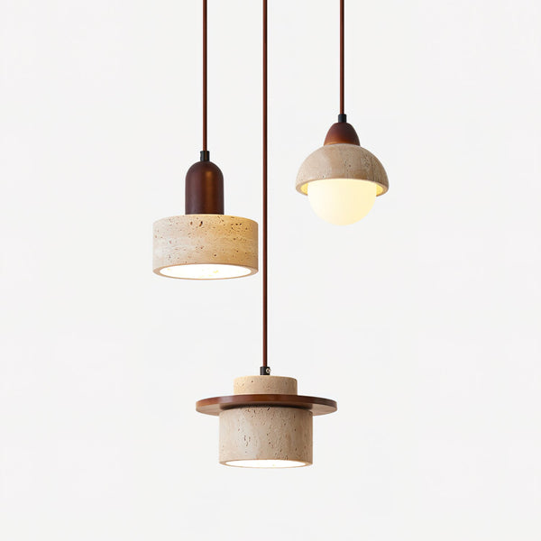 Lunara Multi-Light Pendant Lamp Set Travertine