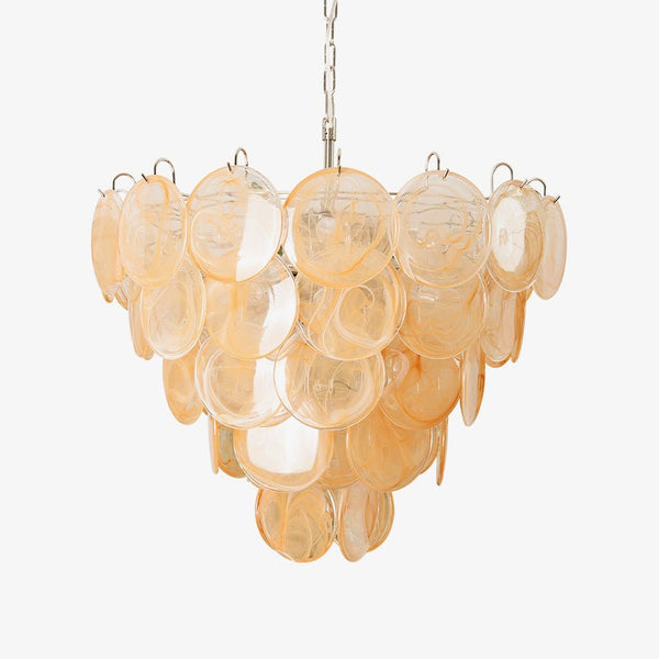 Orange Glass Disc Chandelier
