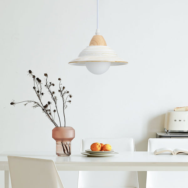 Creative White Hat Milky Ceramic Pendant Lighting