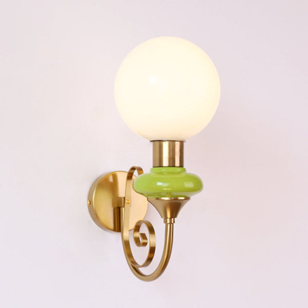 French Retro Glass 1-Light Wall Light