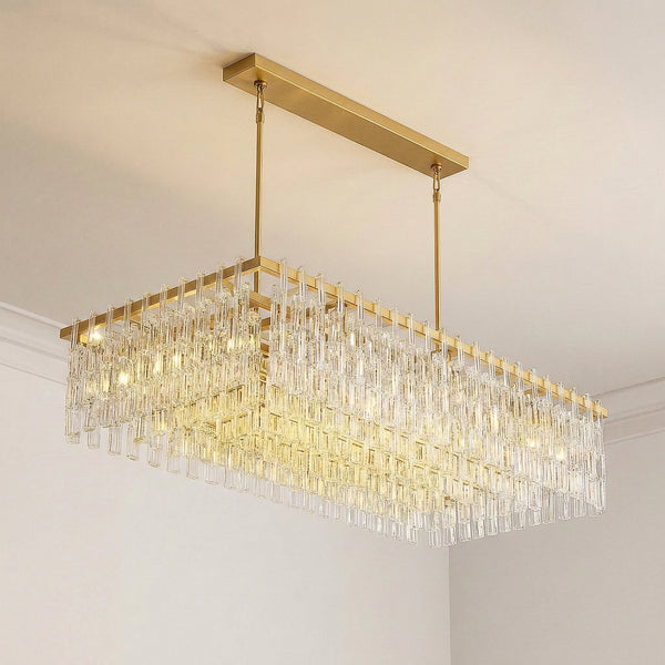 Hand-Cut Crystal Rectangular Chandelier | CLHUYL0250-R