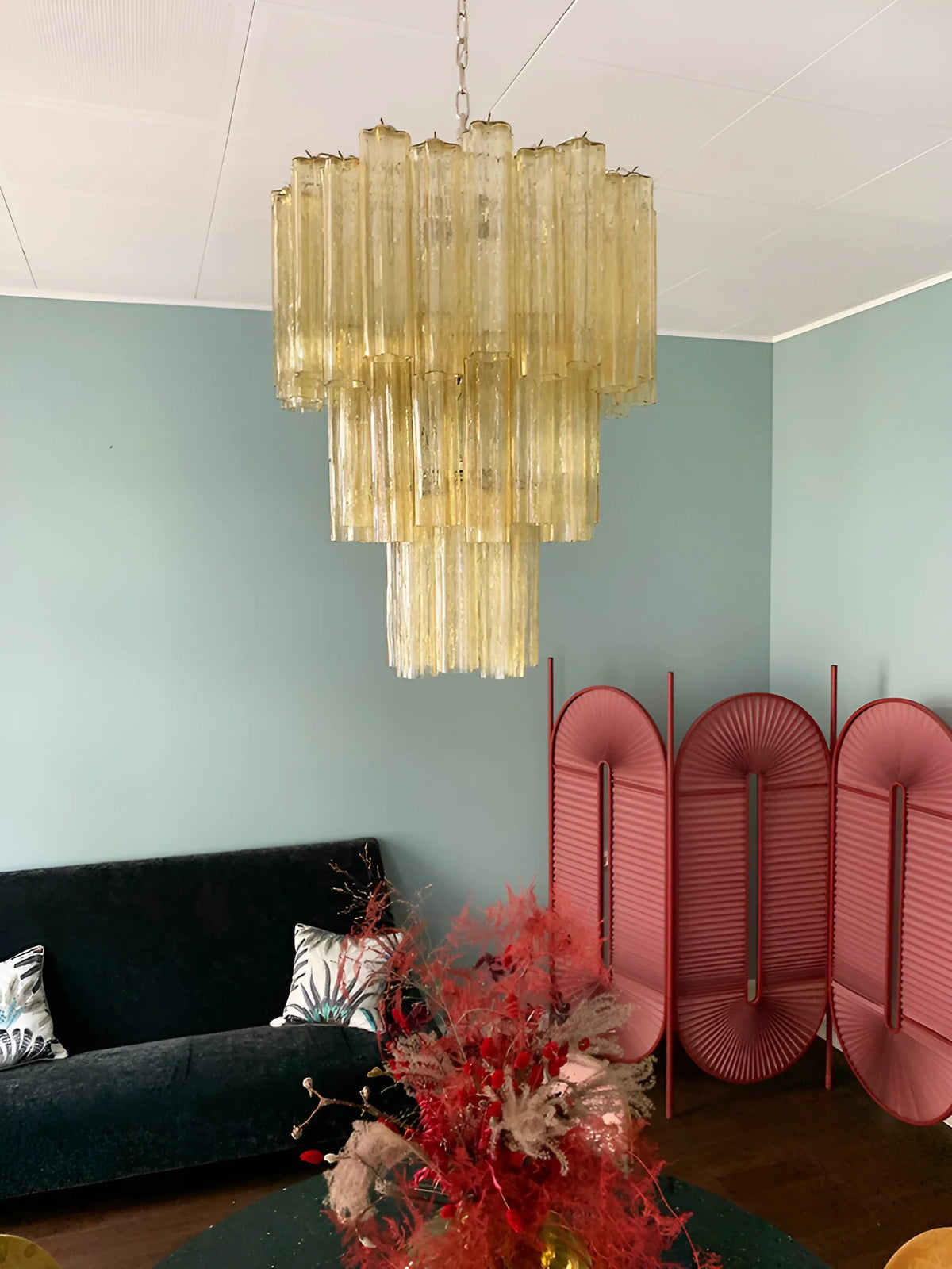 Elegant Yellow Tube Chandelier