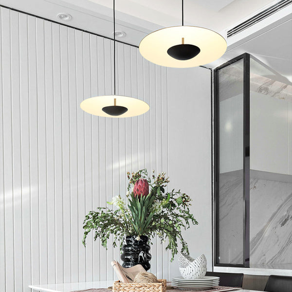Muto Nordic LED Frisbee Pendant Light Wood & Brown