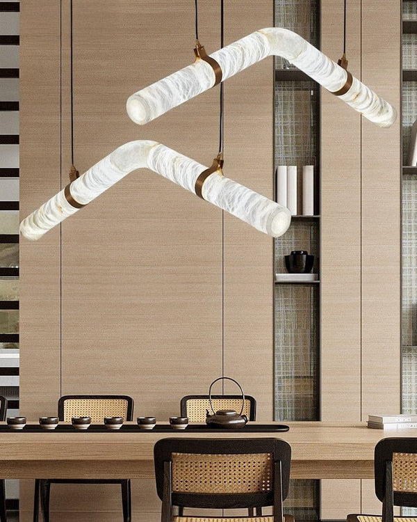 Pipe Linear Alabaster Pendant Light
