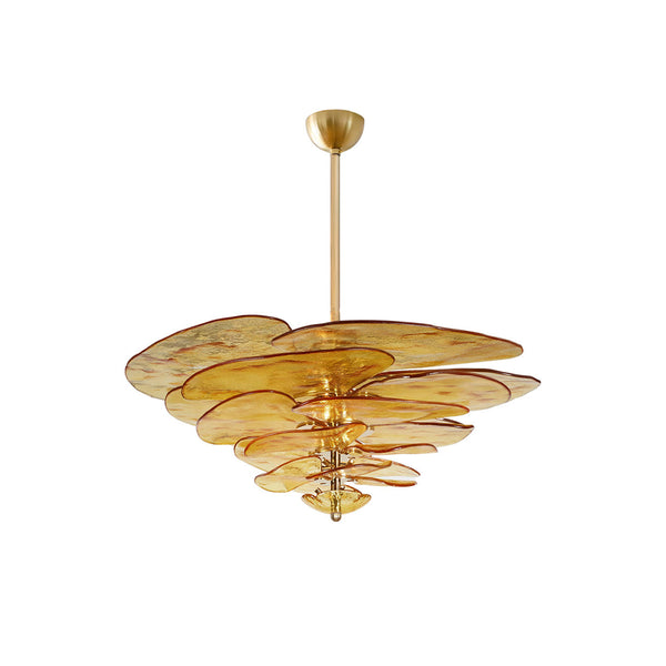 Evvinora Leaf Layered Glass Chandelier