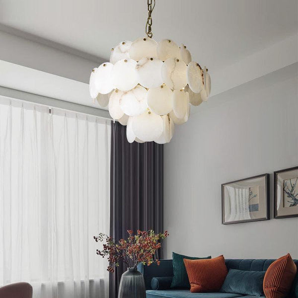 Marble Multi-Tiered Round Chandelier