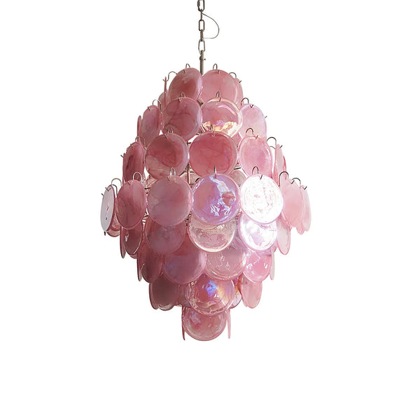 Vintage Pink Discs Chandelier