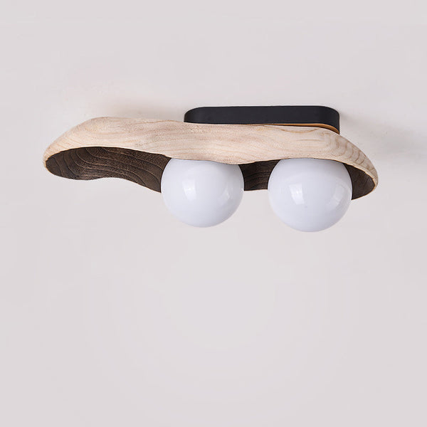 Ivaren Wooden Glass Ceiling Lamp