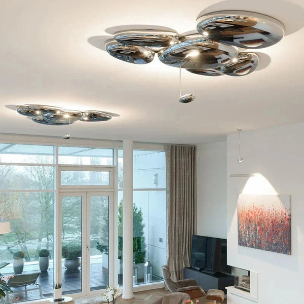 Amaris Modern Silver Flush Mount Chandelier