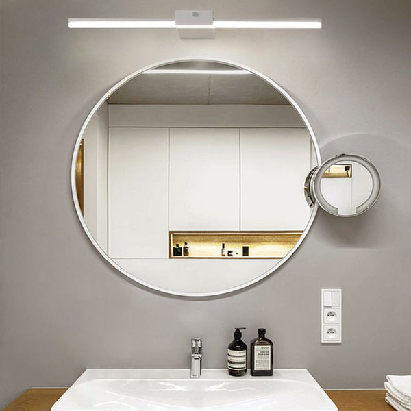 Arisha Minimalist Linear Metal Wall Lamp, Black/White, Bathroom