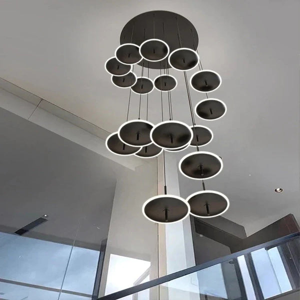 Spiral Round Scandinavian Chandelier for Staircase