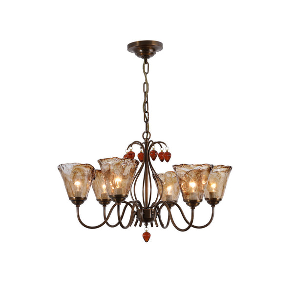 Evzorira Vintage Industrial Luxury Glass Crystal Chandelier