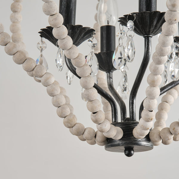 Ulthaara Wood Crystal Chandelier
