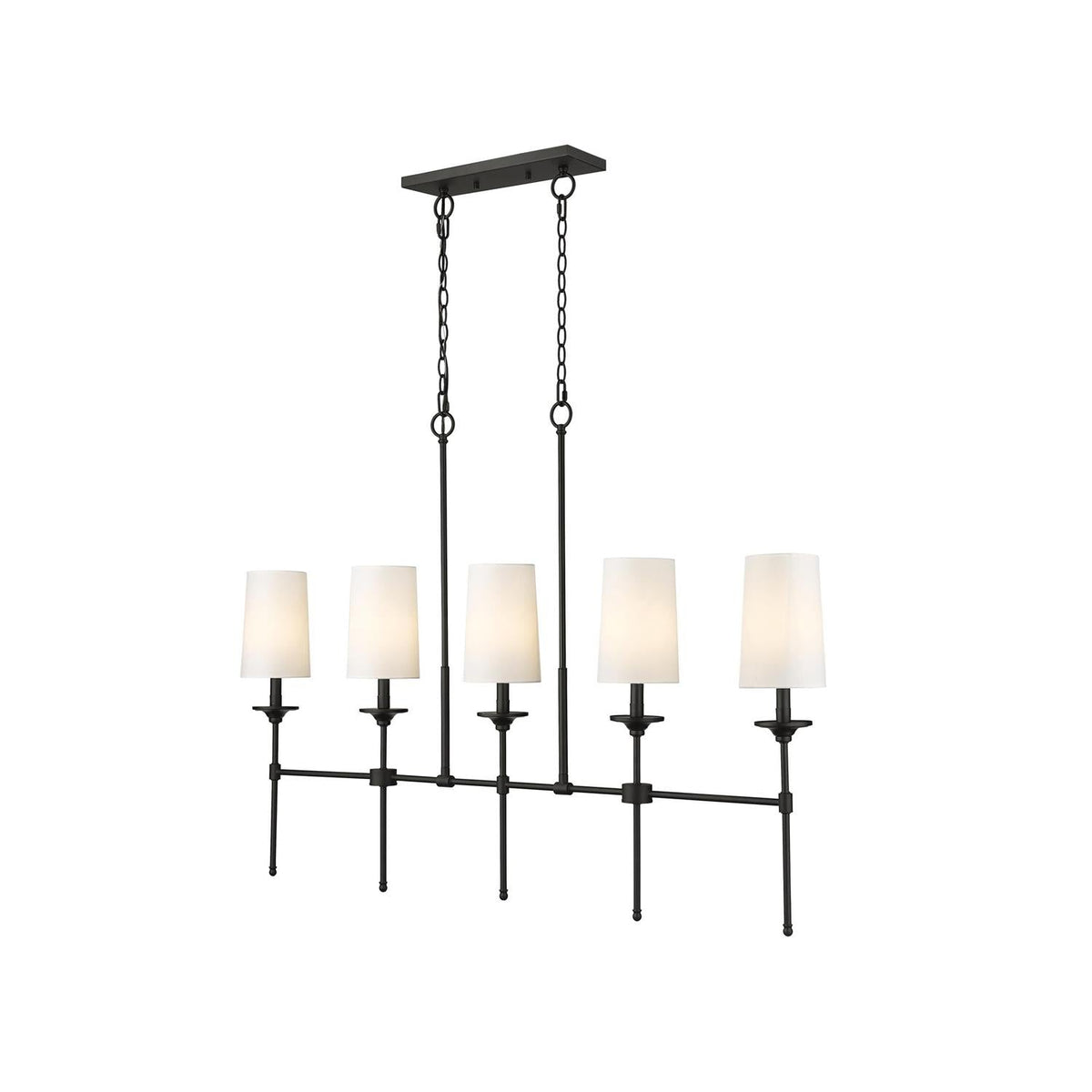 Verinyra Vintage Industrial Linear Brass Fabric Chandelier