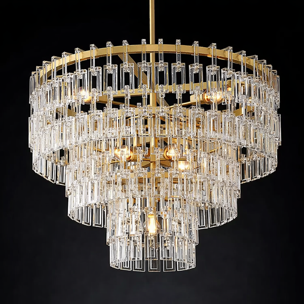 Decò Round Small | Hand-Cut Crystal & Brass | CLHUYL0250