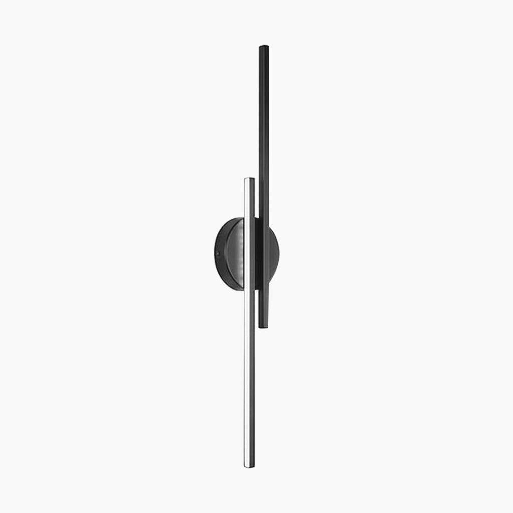 Wall Lamp Linear Minimalist Aluminum with 2 LED Light Bars, Black/White