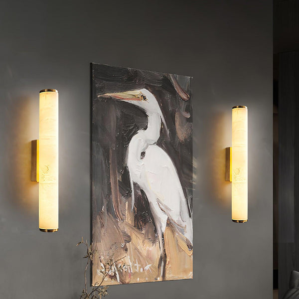 Kristy Alabaster Vertical Cylindrical Wall Lamp