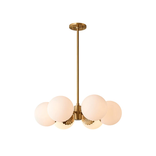 Whisper Globe Brass Glass Chandelier