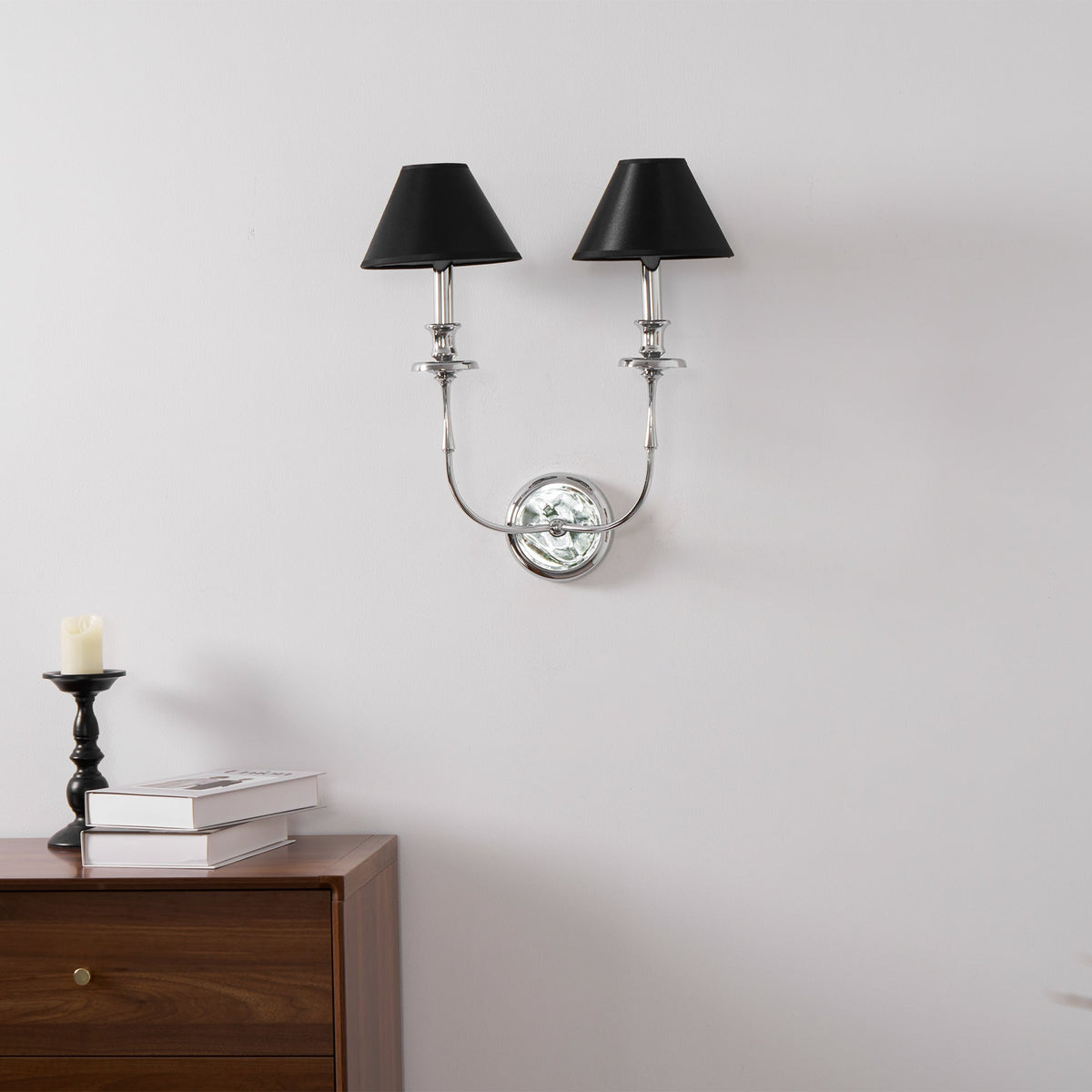 Vedoror Vintage Industrial Brass Fabric Wall Lamp