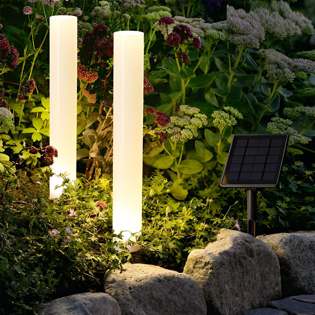Caloraya Long Cylindrical Modern ABS Outdoor Lawn Post Lights