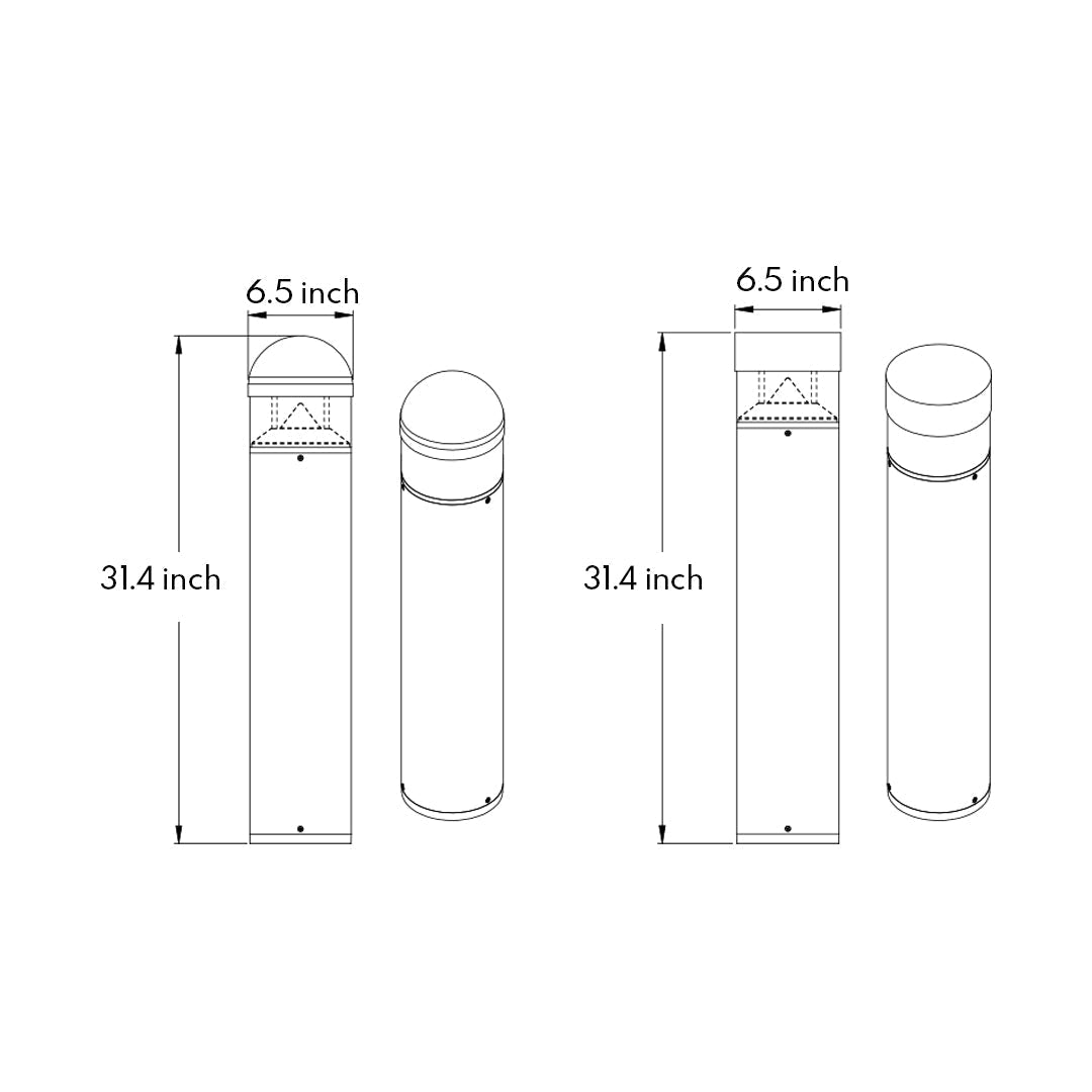 Sherard Bollard Minimalist Nordic Outdoor Pathway Lights