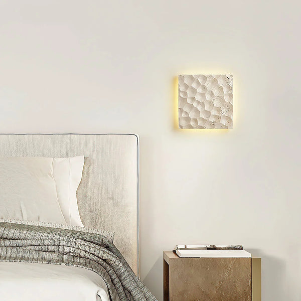Square Modular Panel Travertine Wall Sconce