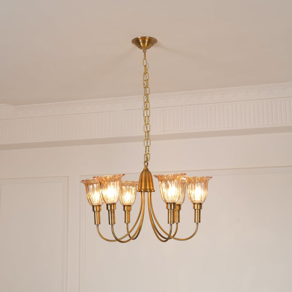 Tempo Vintage Art Deco Brass Chandelier