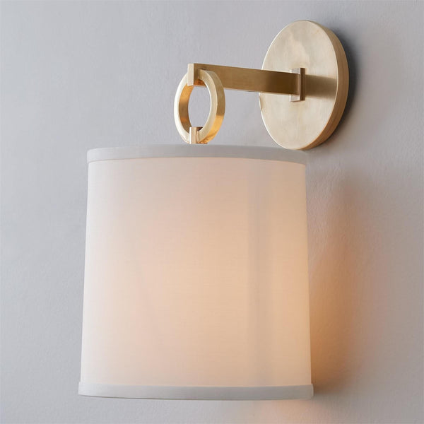 Cotheor Circle Brass Fabric Sconce Wall Lamp