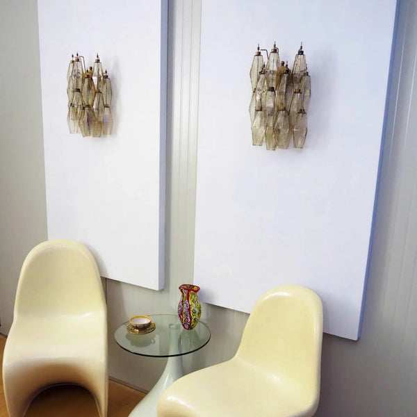 Poliedri Smoked Glass Wall Sconces