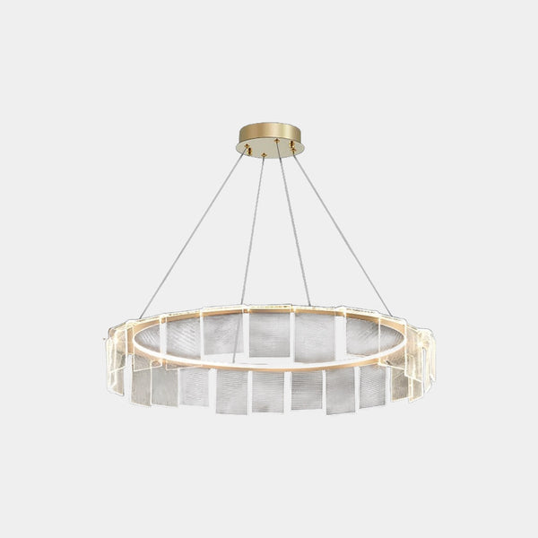 Chandelier Circular Round Ring Acrylic LED, Gold