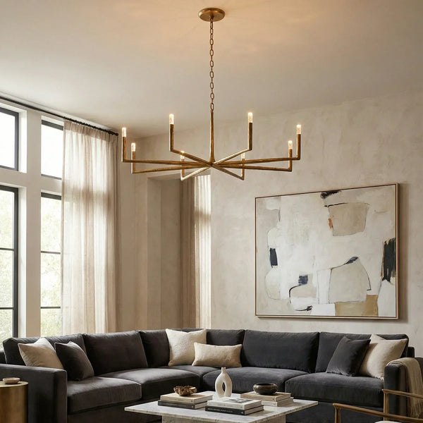 Hammered Cylindrical Lamp Arm Chandelier