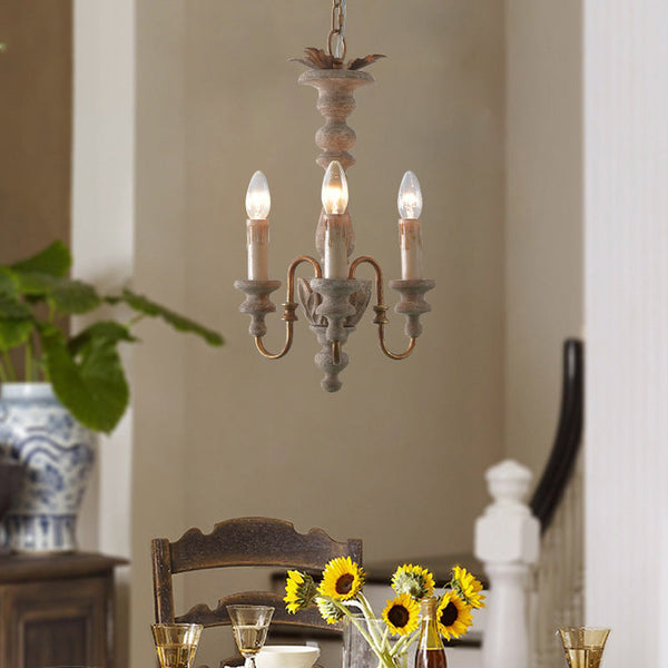 Silva Rustic French Wood Chandelier Living Room Dining Room
