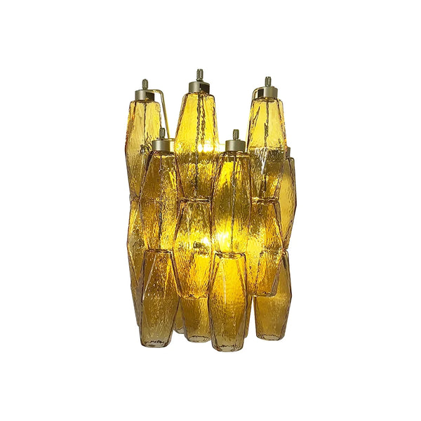 Murano Poliedri Amber Glass Wall Sconces