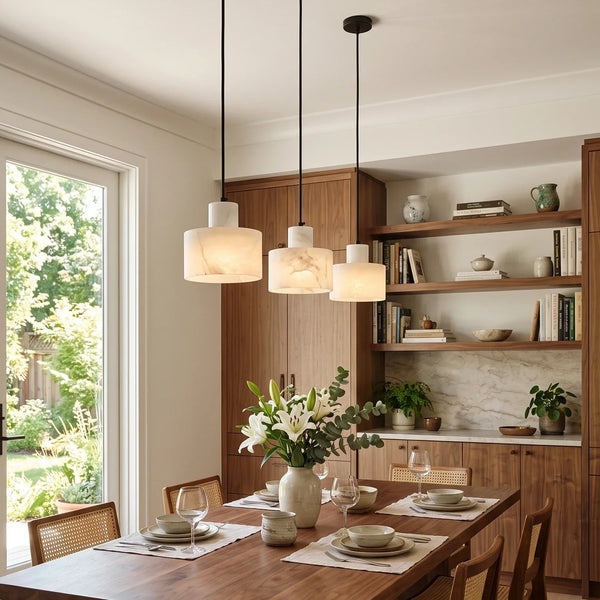 Simple Cyls Alabaster Pendant Lamp