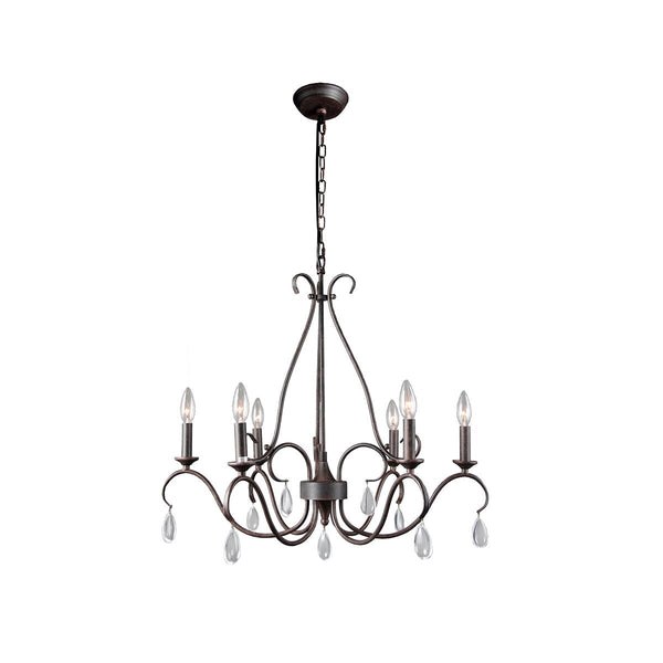 Uzorus Vintage Industrial Crystal Chandelier