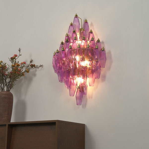 Aurora Vintage Amber Diamond Polyhedron Wall Lamp