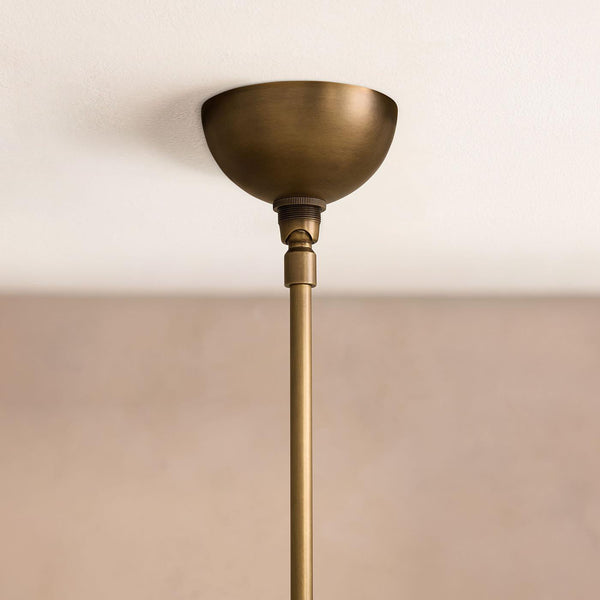 Xenon Vintage Industrial Brass Alabaster Chandelier