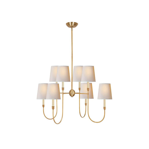 Talia Chandelier Luxury Brass Fabric