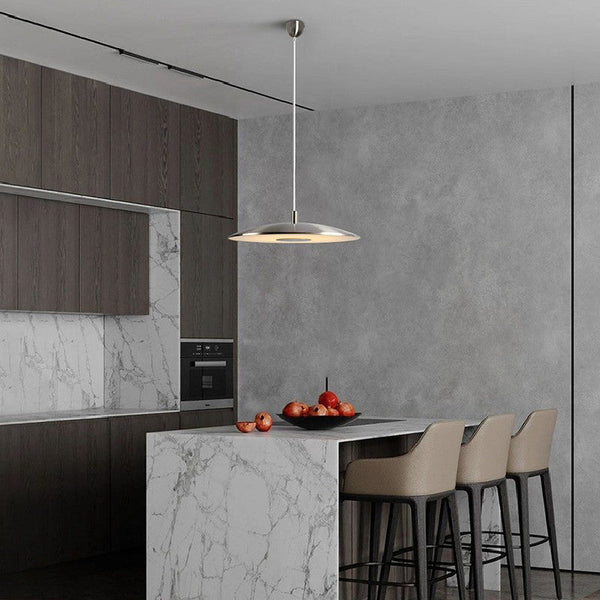 Arisha kitchen Pendant Light White& Nickel Post Modern