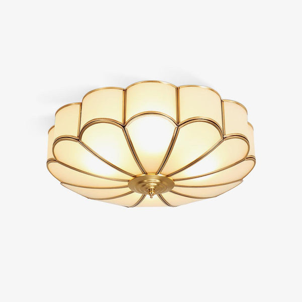 Velenena Ceiling Light Flower Shape Glass Brass