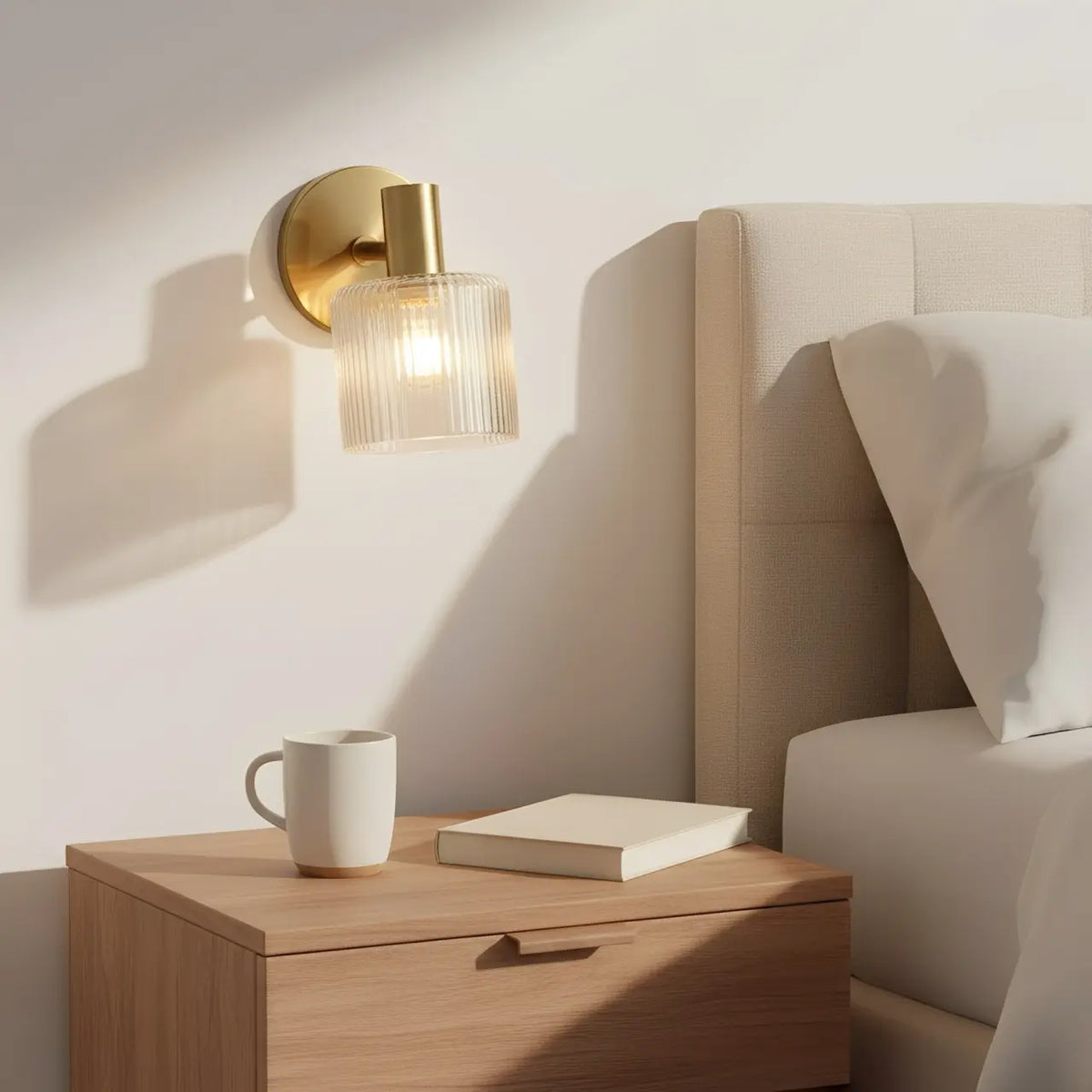 Contemporary Minimalist Elegant Glass Cylinder Wall Sconce