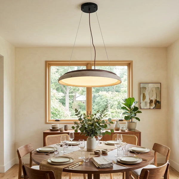 Round Piedra Travertine Pendant Lamp