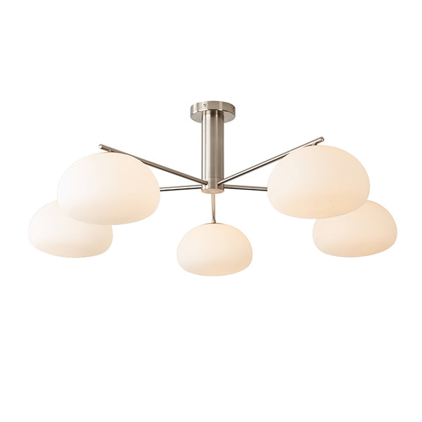 Silva Modern LED Metal Multi Glass Globe White Lampshade Bedroom Living Room Pendant Light, Gold/Nickel