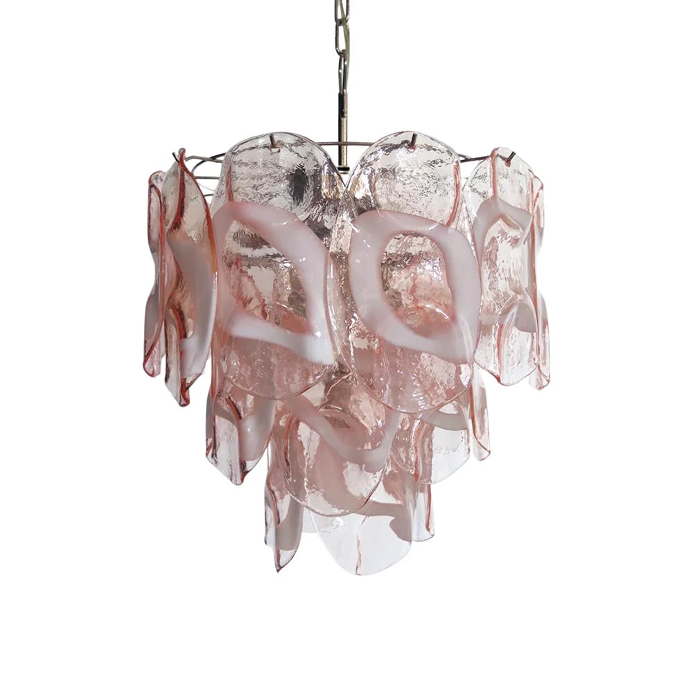 Fiorella Blush Petal Glass Chandelier