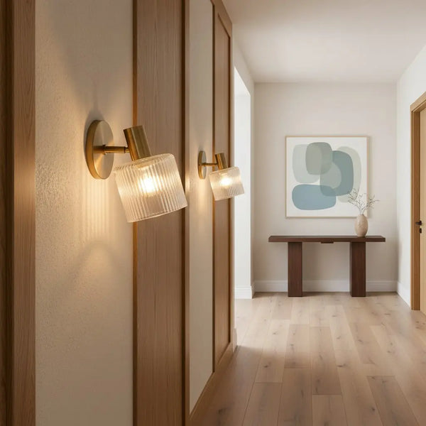 Contemporary Minimalist Elegant Glass Cylinder Wall Sconce